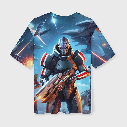 Женская футболка оверсайз Mass Effect - space fantasy / 3D-принт – фото 2