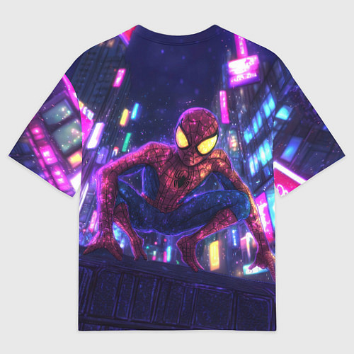 Женская футболка оверсайз Человек паук с желтыми глазами / 3D-принт – фото 2