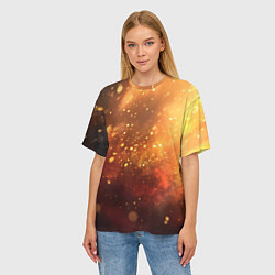 Футболка оверсайз женская Золотая блестящая текстура, цвет: 3D-принт — фото 2