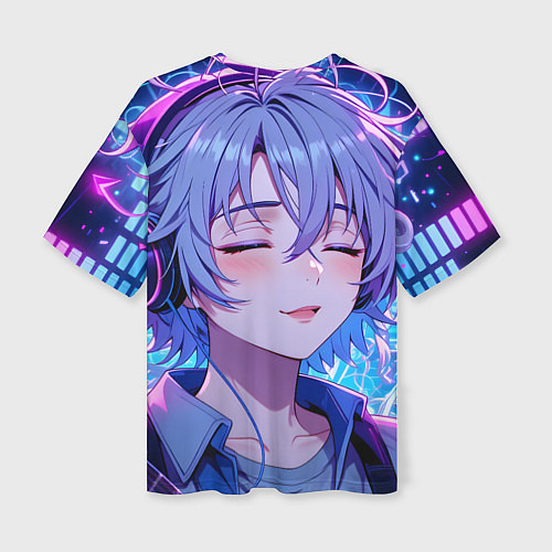 Женская футболка оверсайз Влюбленный в музыку / 3D-принт – фото 2