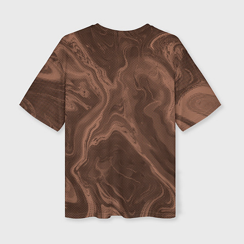 Женская футболка оверсайз Коричневый абстракция в точку / 3D-принт – фото 2