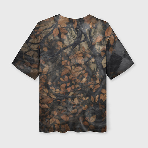 Женская футболка оверсайз Хищный серый лис / 3D-принт – фото 2