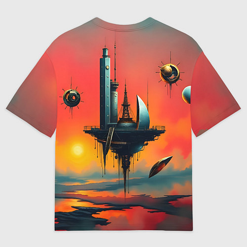 Женская футболка оверсайз Абстракция в стиле сюрреализма / 3D-принт – фото 2