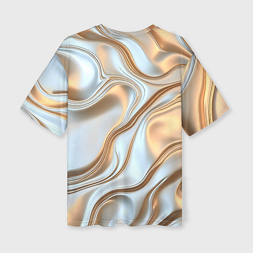 Женская футболка оверсайз Жидкое белое золото / 3D-принт – фото 2