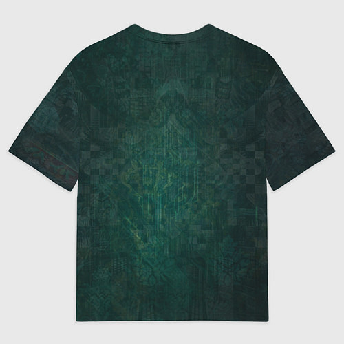 Женская футболка оверсайз Девушка-андроид в зелёных тонах / 3D-принт – фото 2