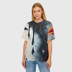 Футболка оверсайз женская Сюрреалистичная абстракция с каплями, цвет: 3D-принт — фото 2