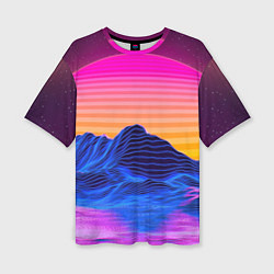 Футболка оверсайз женская Неоновый закат, цвет: 3D-принт