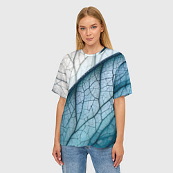 Футболка оверсайз женская Листья с прожилками, цвет: 3D-принт — фото 2