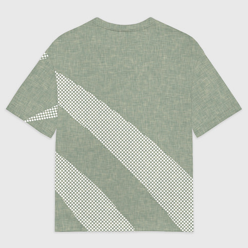 Женская футболка оверсайз Светлый серо-зелёный абстрактный / 3D-принт – фото 2
