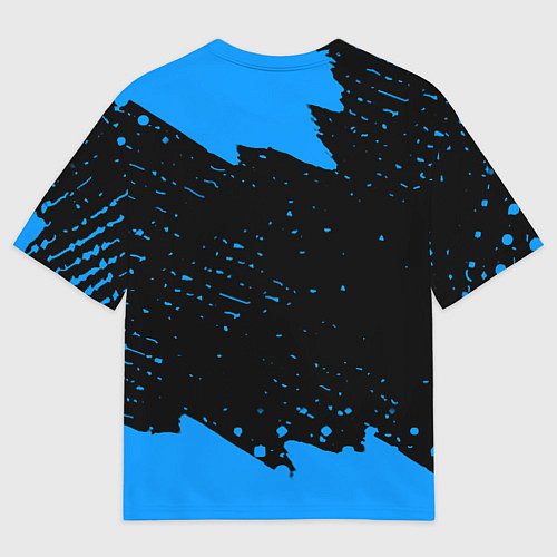 Женская футболка оверсайз Schalke 04 fc blue color / 3D-принт – фото 2