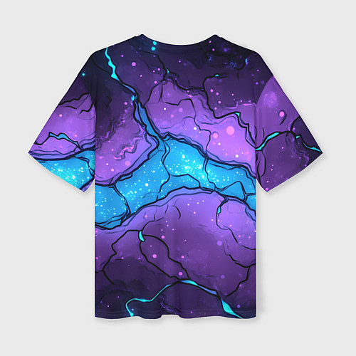 Женская футболка оверсайз Синяя звездная полоса в плите текстура / 3D-принт – фото 2