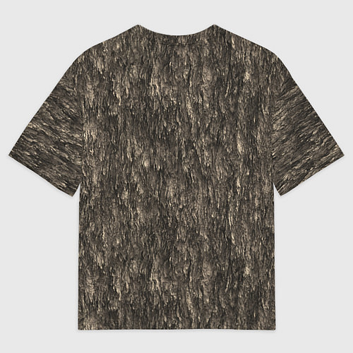 Женская футболка оверсайз Символ Велеса - лапа медведя в текстуре древа / 3D-принт – фото 2