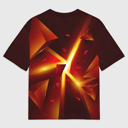 Женская футболка оверсайз Трехмерный взрыв неоновых плит абстракция / 3D-принт – фото 2