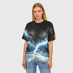 Футболка оверсайз женская Разряд молний текстура, цвет: 3D-принт — фото 2