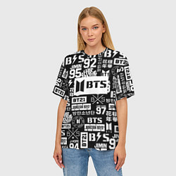 Футболка оверсайз женская Bangtan Boys pattern black, цвет: 3D-принт — фото 2