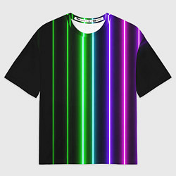 Футболка оверсайз женская Neon lines, цвет: 3D-принт