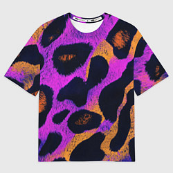 Футболка оверсайз женская Неоновый леопардовый узор, цвет: 3D-принт