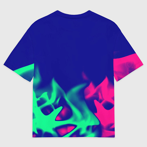 Женская футболка оверсайз Nirvana fire neon / 3D-принт – фото 2
