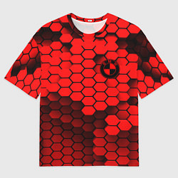 Футболка оверсайз женская BMW карбоновая абстракция, цвет: 3D-принт