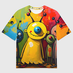 Футболка оверсайз женская Арт с человечками, цвет: 3D-принт
