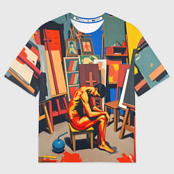 Футболка оверсайз женская Художник в мастерской, цвет: 3D-принт