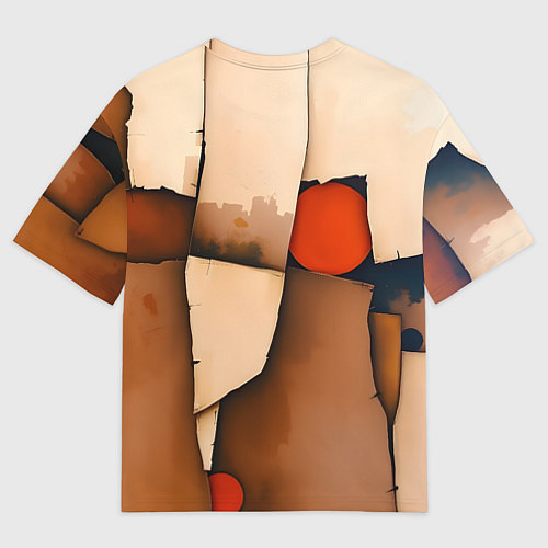Женская футболка оверсайз Фрагментированная композиция / 3D-принт – фото 2