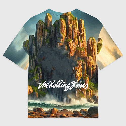 Женская футболка оверсайз Rolling Stones - sea rocks / 3D-принт – фото 2