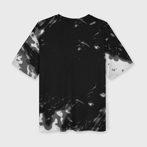 Женская футболка оверсайз Ведьмак лого серые краски / 3D-принт – фото 2