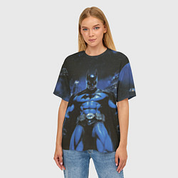 Футболка оверсайз женская Бэтмен синий город, цвет: 3D-принт — фото 2