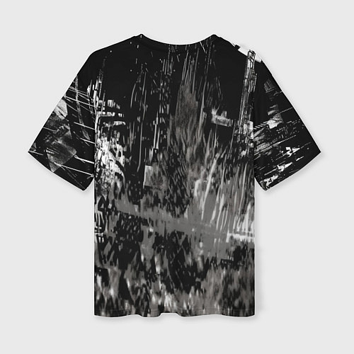 Женская футболка оверсайз Бэтмен черно-белый стиль / 3D-принт – фото 2