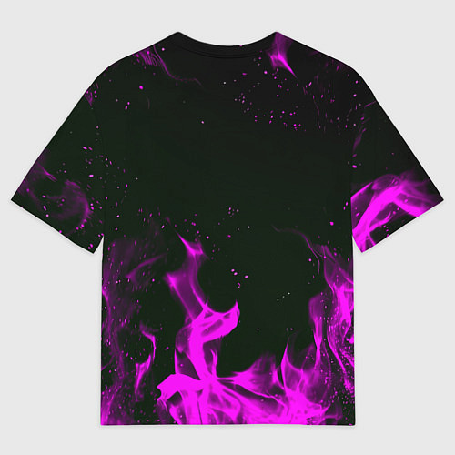 Женская футболка оверсайз Quake fire neon / 3D-принт – фото 2