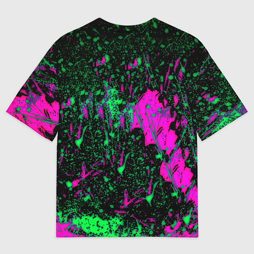 Женская футболка оверсайз Sum 41 неоновые краски / 3D-принт – фото 2