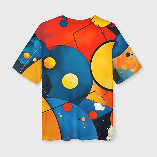 Женская футболка оверсайз Динамичный красочный паттерн / 3D-принт – фото 2