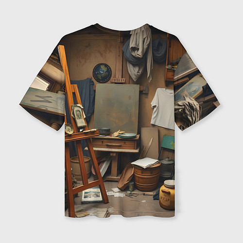 Женская футболка оверсайз Мастерская художника / 3D-принт – фото 2