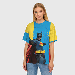 Футболка оверсайз женская Бэтмен предупреждает, цвет: 3D-принт — фото 2