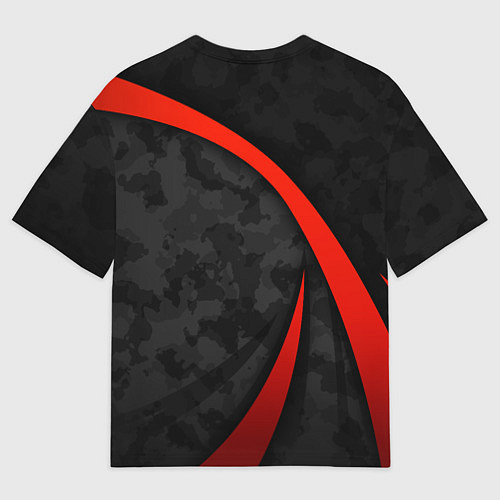 Женская футболка оверсайз Герб России - черный камуфляж / 3D-принт – фото 2