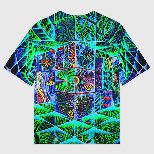 Женская футболка оверсайз Психоделика узор кислотный / 3D-принт – фото 2