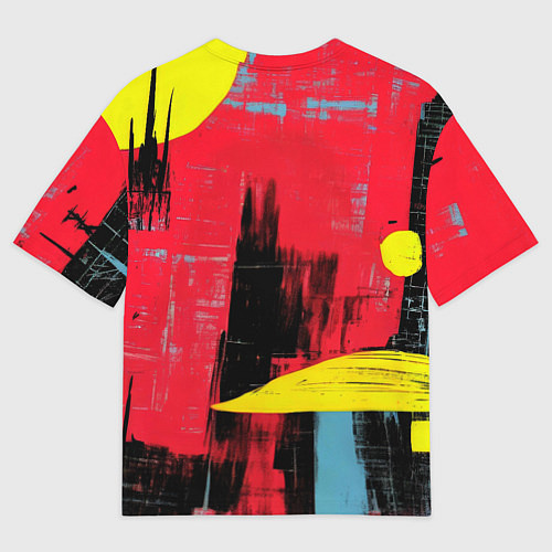 Женская футболка оверсайз Бэтмен красками / 3D-принт – фото 2