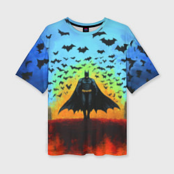 Футболка оверсайз женская Бэтмен и летучие мыши, цвет: 3D-принт