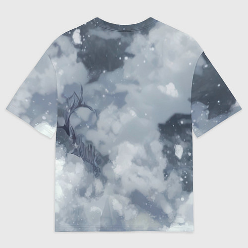 Женская футболка оверсайз Бэтмен на фоне снегопада / 3D-принт – фото 2