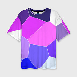 Футболка оверсайз женская Сине-розовый крупные фрагменты, цвет: 3D-принт