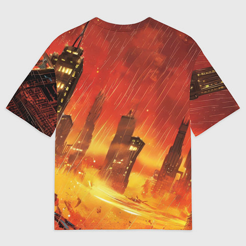 Женская футболка оверсайз Бэтмен застыл в воздухе / 3D-принт – фото 2