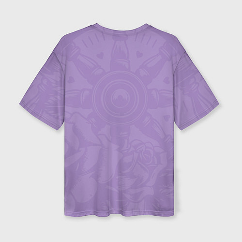 Женская футболка оверсайз Штурвал в розах / 3D-принт – фото 2