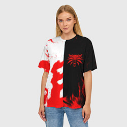 Футболка оверсайз женская Ведьмак огненный, цвет: 3D-принт — фото 2