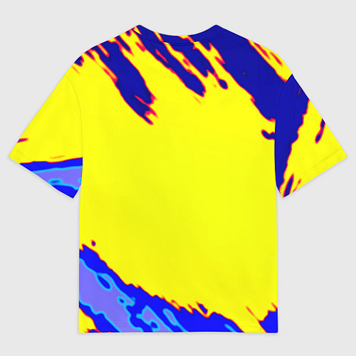 Женская футболка оверсайз Cyberpunk краски неоновые / 3D-принт – фото 2