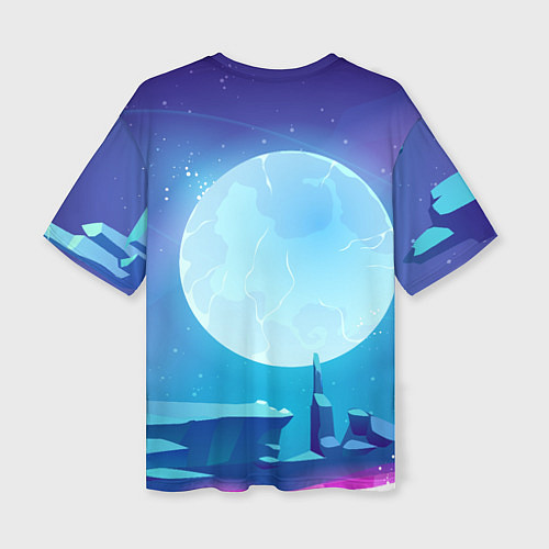 Женская футболка оверсайз Нло с сердечком внутри / 3D-принт – фото 2