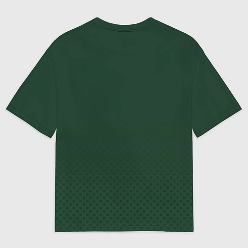 Женская футболка оверсайз Sport тёмно-зелёный текстурный / 3D-принт – фото 2