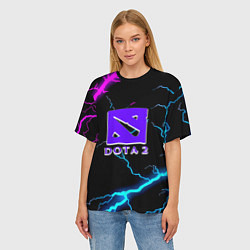 Футболка оверсайз женская Dota неоновый шторм, цвет: 3D-принт — фото 2