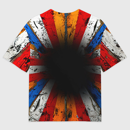 Женская футболка оверсайз Футбольный мяч в ярких линиях / 3D-принт – фото 2