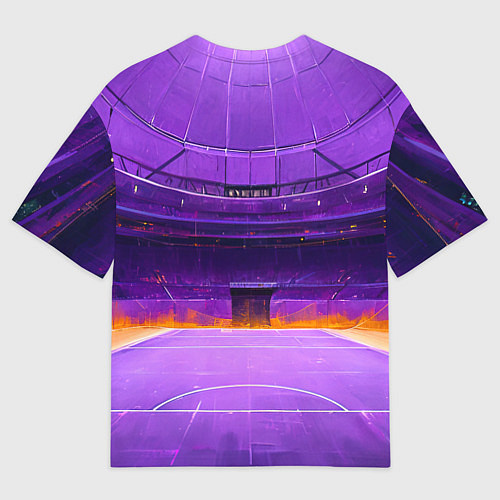 Женская футболка оверсайз Фиолетовый стадион / 3D-принт – фото 2